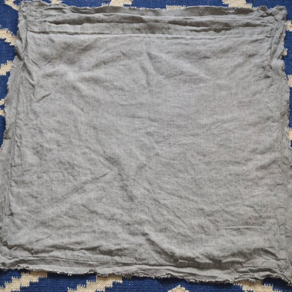 2 Pottery Barn 100% Flax Linen Double Flange Raw Edge Euro Pillow Shams 2019 - Picture 6 of 7